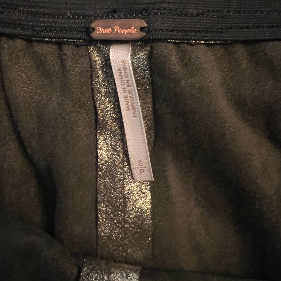 Free People matte metallic gold vegan wide leg pants-NWT - Picture 7 of 7